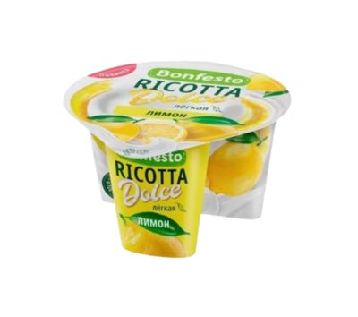 Сыр мягкий Ricotta лимон 50%125гр - фото 25211