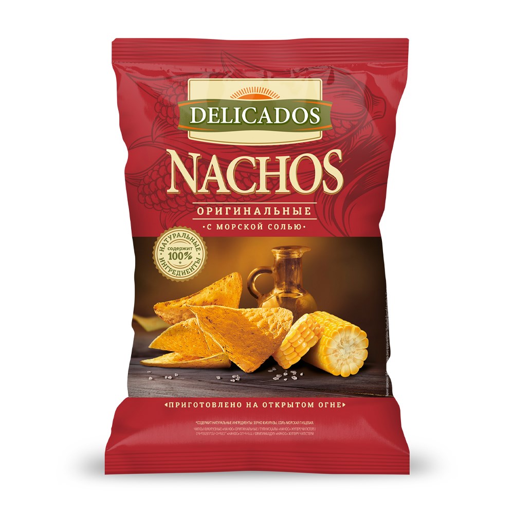 Чипсы delicados Nachos кукурузные оригинальные