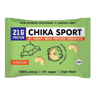 Шоколад ChikaSport молочный с кешью 100гр - фото 11628
