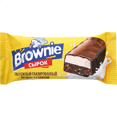 Сырок Brownie на печенье с шоколадным наполнителем 65гр - фото 13356