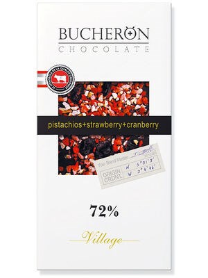 Шоколад  BUCHERON THE ORIGINAL клюква, клубника, фисташка 100гр - фото 13796