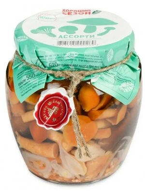 Хороший сезон Ассорти из маринованных грибов 550гр - фото 13963