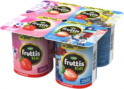 Fruttis жир 2,5% Клубника детский 110гр - фото 14165
