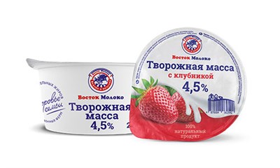 Творожная масса с клубникой 4.5% 200гр  - фото 14401