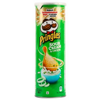 Чипсы Pringles со вкусом сметаны и лука 165 гр. - фото 15485