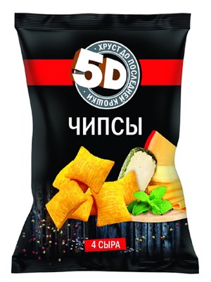Чипсы 5D 4 сыра 90 гр. - фото 15566