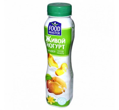Питьевой Живой Йогурт со вкусом персика 0,28л - фото 15702