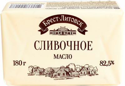 Масло сливочное Брест-Литовск 82,5% 180гр - фото 16069