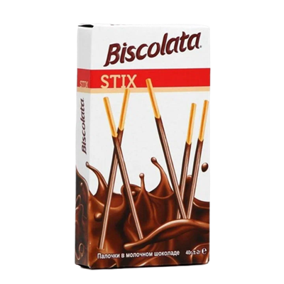 Stix Biscolata покрытые молочным шоколадом 40гр - фото 16501