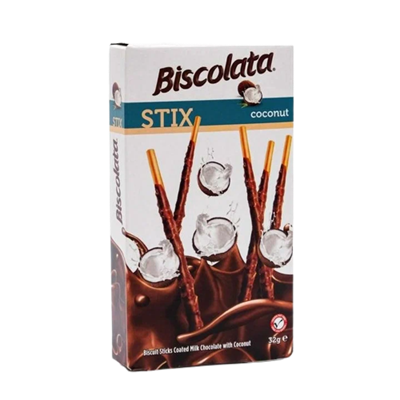 Stix Biscolata покрытые молочным шоколадом и кокосом 32гр - фото 16502