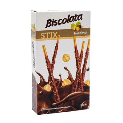 Stix Biscolata покрытые молочным шоколадом и фундуком 32гр - фото 16503