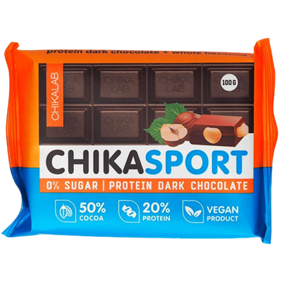 Шоколад ChikaSport темный с фундуком 100гр - фото 16790