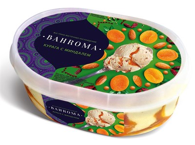 Мороженое Bahroma Курага с миндалем 450гр ванна - фото 19807