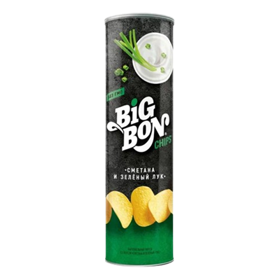Чипсы BIGBON со вкусом Сметана и зеленый лук 130гр - фото 19968
