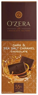 Шоколад OZera Dark&Sea Горький Карамель 90гр - фото 20257