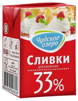 Сливки Чудское озеро 33% 0.2  - фото 20779