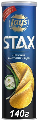 Чипсы Lay's Stax Нежная сметана лук 140 гр. - фото 21156