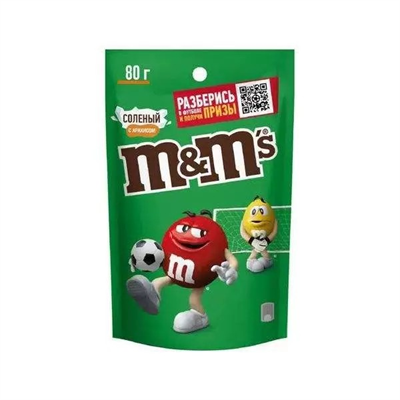 Драже M&M's с соленым арахисом 80 гр. - фото 21347