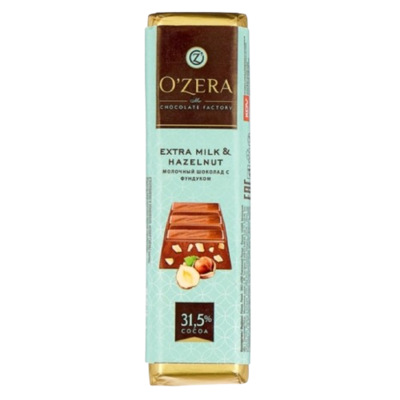 Шоколад  OZera EXTRA MILK @ HAZELNUT 42гр - фото 21794
