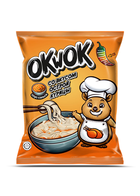 Лапша OkWok со вкусом острой курицы с соусом сальса 100гр - фото 21831