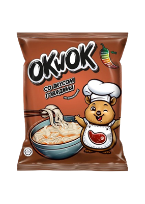 Лапша OkWok со вкусом говядины по домашнему 90гр - фото 21843