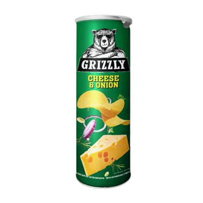 Чипсы Grizzly со вкусом сыра 130гр тубус - фото 21971