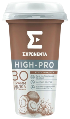 Напиток кисломол.обезжир.Exponenta High-Pro кокос миндаль 250гр - фото 22530