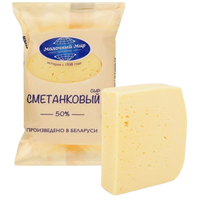 Сыр Молочный Мир Сметанковый 200гр - фото 22587