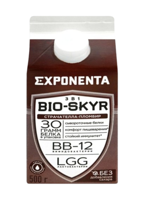 Напиток кисломол.обезжир.Exponenta Bio-Skyr страчателла-пломбир 500гр - фото 24395