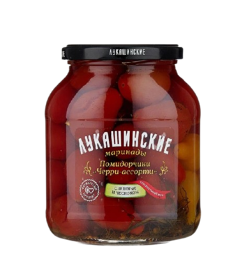 ФОРВ Помидорчики Черри маринованные с зеленью и чесноком 670гр - фото 24416