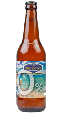 Пиво Знаковое Безалкогольное, 0,5%, свет,непаст,фильтр, 0,5л, ст/б, Россия - фото 24430