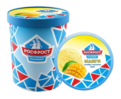 Мороженое ОХ Манго настоящий пломбир 450гр ведро - фото 24567
