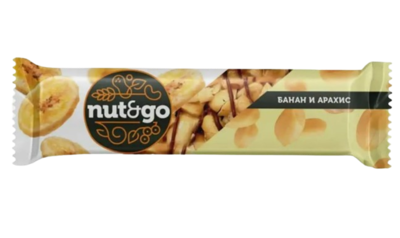 Батончик Nut&Go арахис с банан.чипсами 36гр - фото 24705