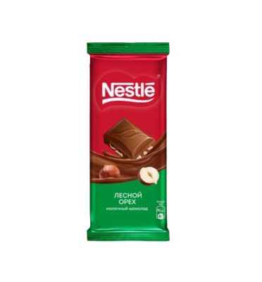 Шоколад Nestle Молочный с дробленным орехом 82гр - фото 24849