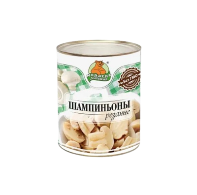Шампиньоны резаные 425 гр Любимый медведь - фото 25062