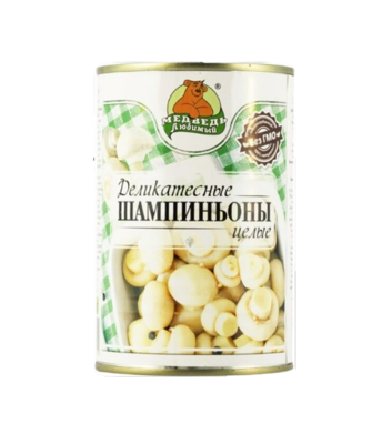 Шампиньоны Целые 425 гр Любимый медведь - фото 25063