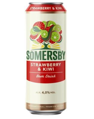 Пивной напиток Somersby Strawberry-Kiwi 0,45 бан - фото 25435