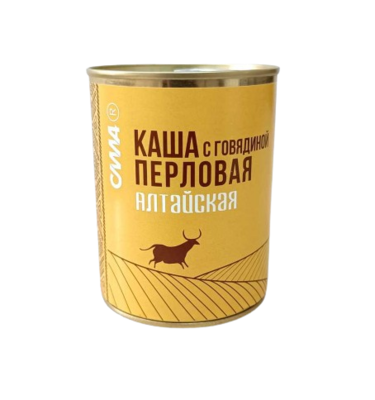 Каша Алтайская СИЛА перловая с говядиной 340гр ж/б - фото 25460