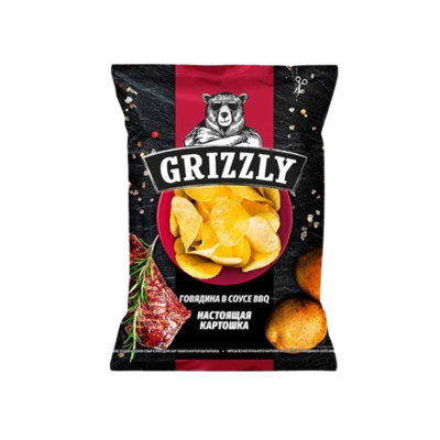 Чипсы Grizzly говядина BBQ  55 гр - фото 25586