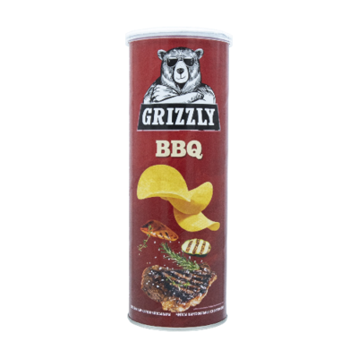 Чипсы Grizzly со вкусом BBQ 130гр тубус - фото 25887