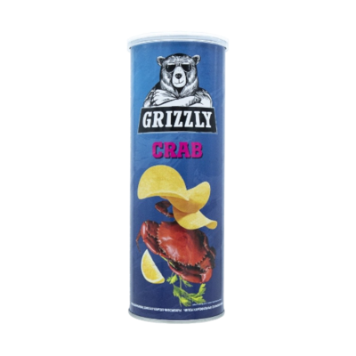 Чипсы Grizzly со вкусом краба 130гр тубус - фото 25888