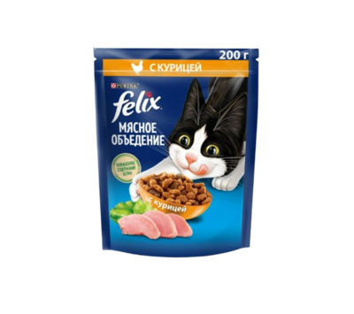 Феликс Мясное объедение 200 гр Сухой корм курица - фото 26094