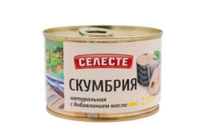 Скумбрия натуральная с добавлением масла Селесте 250 гр - фото 27097