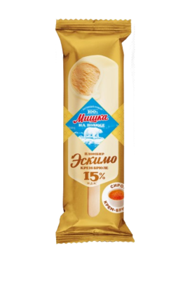 Мороженое Мишка на полюсе эскимо пломбир 15% крем-брюле в глазури 65гр - фото 27107