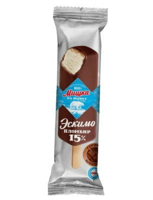 Мороженое Мишка на полюсе эскимо пломбир 15% шоколад в шоколаде 65гр - фото 27108
