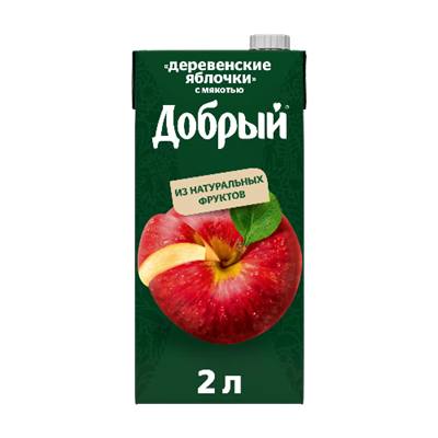 Сок Добрый Деревенские яблочки с мякотью 2 л. - фото 27806