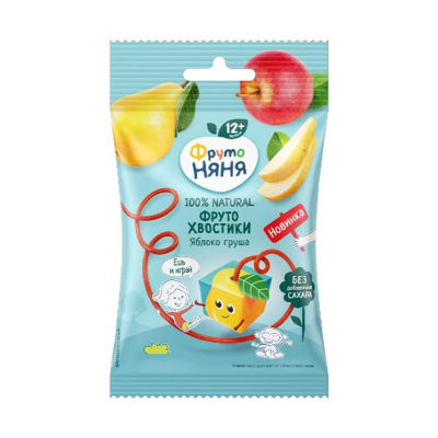 Фруктовые кусочки ФрутоХвостики яблоко-груша 15 гр - фото 27886