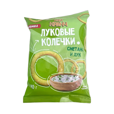 Чипсы Луковые колечки со вкусом сметаны и лука 40 гр - фото 27897
