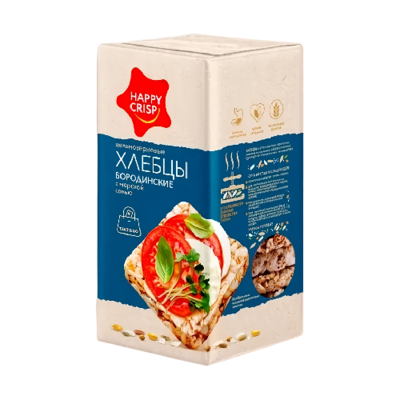 Хлебцы Бородинские Happy Crisp с морской солью 60 гр - фото 28199