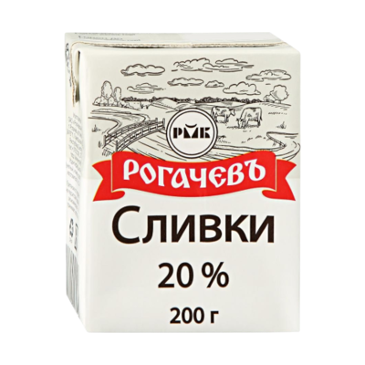 Сливки питьевые "Рогачев" 20% 200 мл  - фото 28250